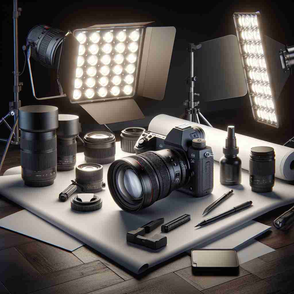 An image illustrating Equipamentos Essenciais para Fotografia de Produtos